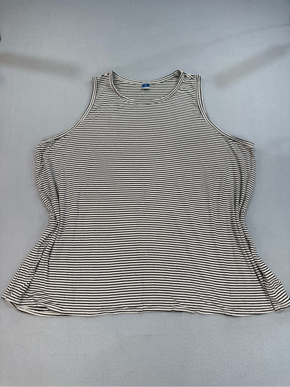 Old Navy Luxe Black and White Striped Soft Stretchy Tank Top XXL